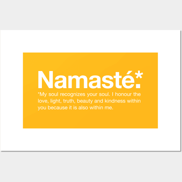 Namaste Definition (UK), Yoga and Wellbeing Wall Art by Positive Lifestyle Online